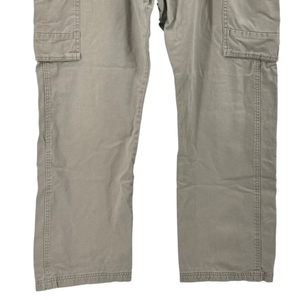 Wrangler Mens Khaki Tan Straight Leg Cargo Pant Cotton Workwear Utility Tactical